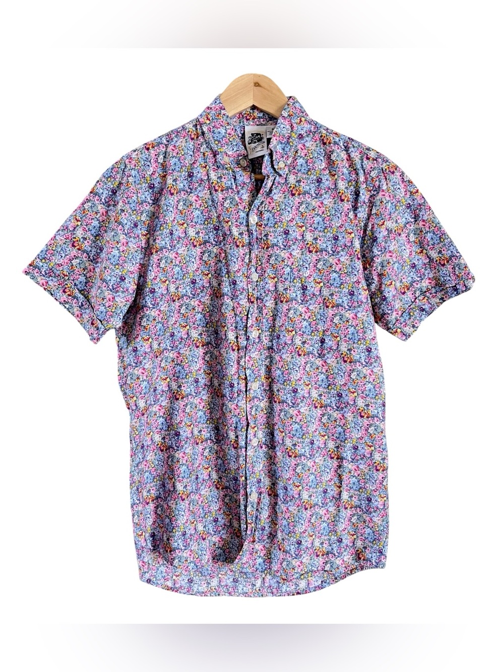 Vintage Kennington Short Sleeve Floral Print Button Down Shirt